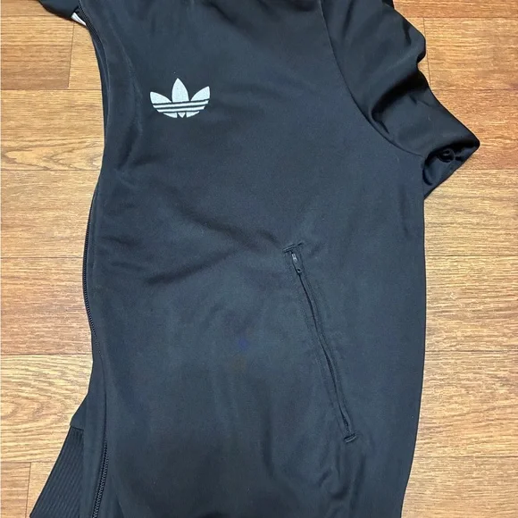 Men’s Adidas Black Jacket with White Accents Size Medium - Picture 3 of 16